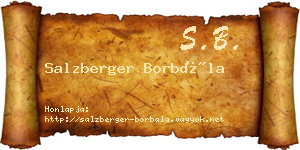 Salzberger Borbála névjegykártya