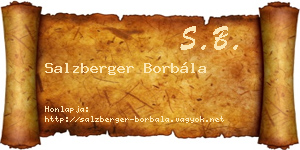 Salzberger Borbála névjegykártya